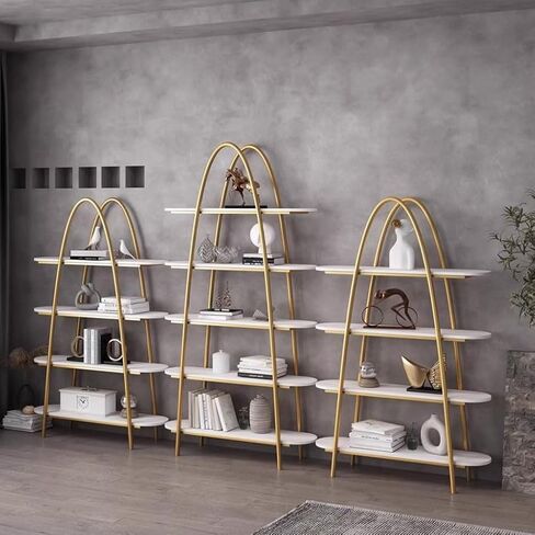 Bookshelf Creative Multi-Layer Iron Shelf Study Simple Display Rack Floor Bookshelf Bookshelves and Bookcases(A:100CM*30CM*154CM) in Saudi Arabia