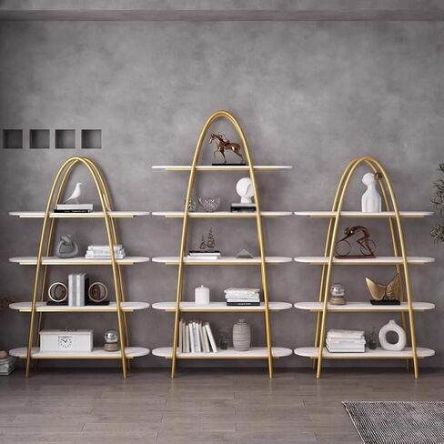 Bookshelf Creative Multi-Layer Iron Shelf Study Simple Display Rack Floor Bookshelf Bookshelves and Bookcases(A:100CM*30CM*154CM) in Saudi Arabia