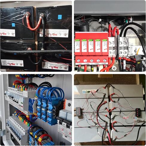 Linkstyle 2 قطعة كابلات بطارية قياس 2AWG، 15 سم / 6 بوصة 12 فولت أسلاك عاكس طاقة البطارية النحاسية، مع أطراف حلقة العروات 5/16 بوصة in Kuwait