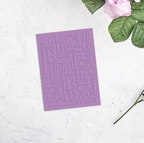 3-D Textured Impressions Background Embossing Folder, Happy Birthday Words Pattern Plastic Embossing Folder Template for Card Making Scrapbooking Paper Craft Album Stamps DIY Décor in Saudi Arabia