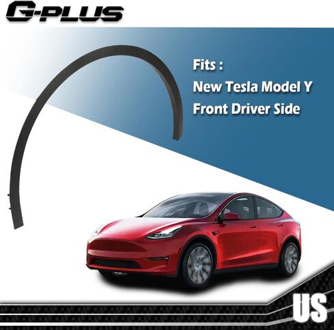 G-PLUS Fender Flares Compatible With 2020 2021 2022 2023 2024 Tesla Model Y MY, Wheel Fender Arch Molding Trim 149416400B,149418800B Black (Front Left Driver Side) in Saudi Arabia