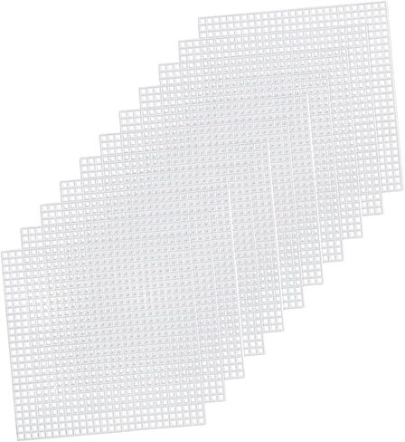Gadpiparty 30Pcs Plastic Mesh Canvas Sheets for Cross Stitch Needlework and DIY Crafting Lightweight Easy to Cut for Knitting Crochet and Embroidery Projects White in Saudi Arabia