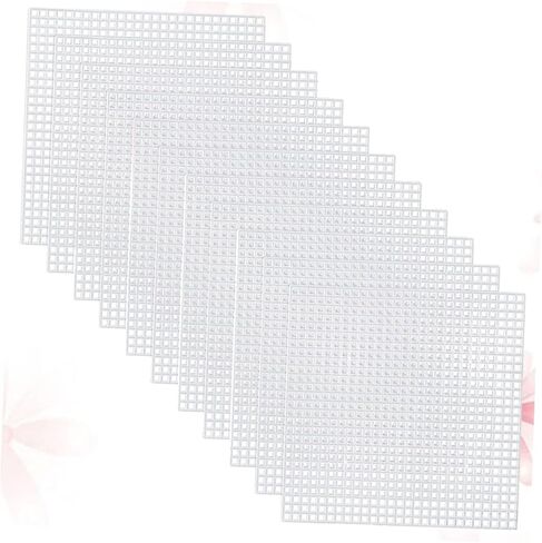 Gadpiparty 30Pcs Plastic Mesh Canvas Sheets for Cross Stitch Needlework and DIY Crafting Lightweight Easy to Cut for Knitting Crochet and Embroidery Projects White in Saudi Arabia