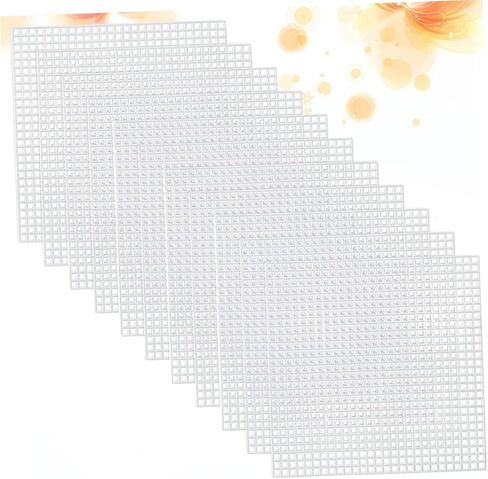 Gadpiparty 30Pcs Plastic Mesh Canvas Sheets for Cross Stitch Needlework and DIY Crafting Lightweight Easy to Cut for Knitting Crochet and Embroidery Projects White in Saudi Arabia