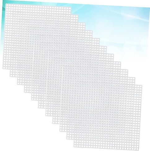 Gadpiparty 30Pcs Plastic Mesh Canvas Sheets for Cross Stitch Needlework and DIY Crafting Lightweight Easy to Cut for Knitting Crochet and Embroidery Projects White in Saudi Arabia