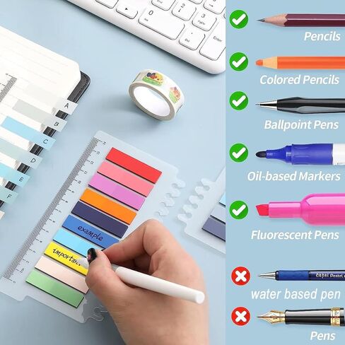 Tabs 1200Pcs Sticky Index Tabs Page Markers,Writable and Transparent Sticky Notes Page Tabs Book Markers Label Stickers Index Tabs for Page Marking Classify File (6 Pad) in Saudi Arabia