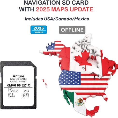 2025 Update Navigation SD Card for CX-5 (2024-2025), CX-30/3 Hatch (2024), CX-90 (23-25) - 32GB Offline GPS Map for Road Trips - No Signal Required, Works with HUD in Saudi Arabia