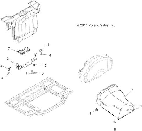 Polaris ATV Seat Assembly, Nylon, 6/6, X2, Genuine OEM Part 2688302, Qty 1 in Saudi Arabia