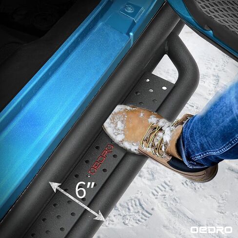 لوحات تشغيل OEDRO مقاس 6 بوصات متوافقة مع 2019-2024 Chevy Silverado/GMC Sierra 1500 Double Cab؛ 2020-2024 سيلفرادو/سييرا 2500HD 3500HD، قضيب Nerf فولاذي مثبت بمسامير جانبية، تصميم بدرجين in Saudi Arabia