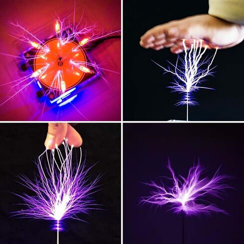 Music Tesla Coil Speaker,Bluetooth Mini Tesla Coil, Touchable Artificial Lightning Spark Gap Arc Generator, Wireless Transmission Experiment Model, Science Teaching Lightning Toy(White 02) in Saudi Arabia