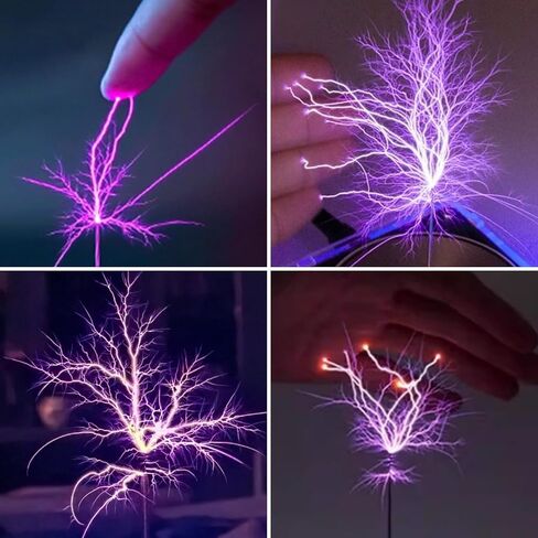 Music Tesla Coil Speaker,Bluetooth Mini Tesla Coil, Touchable Artificial Lightning Spark Gap Arc Generator, Wireless Transmission Experiment Model, Science Teaching Lightning Toy(White 02) in Saudi Arabia
