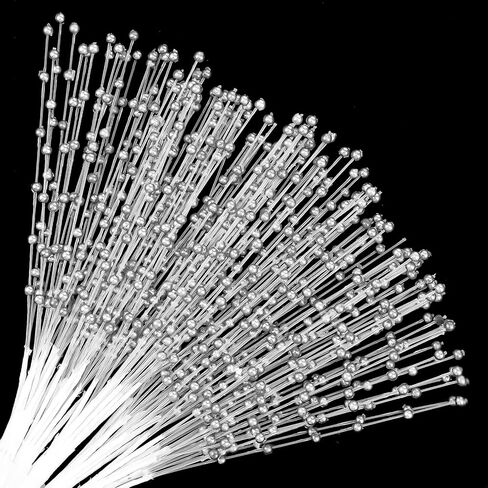 String Pearl Sticks Pearls for Wedding Decor, 50PCS Christmas Garland 4mm Pearls String Beaded Bouquet Spray Filler Floral Arrangements Picks for Bridal Flower Bouquet DIY Party Table Decor Corsage in Saudi Arabia