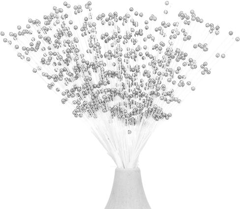 String Pearl Sticks Pearls for Wedding Decor, 50PCS Christmas Garland 4mm Pearls String Beaded Bouquet Spray Filler Floral Arrangements Picks for Bridal Flower Bouquet DIY Party Table Decor Corsage in Saudi Arabia