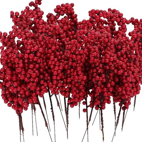 سيقان التوت لعيد الميلاد، أعواد شجرة هولي، زينة فروع التوت، تنسيق الزهور، 22 سم in Kuwait