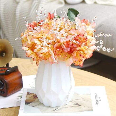 50pcs Acrylic Bead Drop Stems Flower Bouquet Crystal Bud Branches Flower Twig Pick for Wedding Home Decoration Floral Decor Craft Supply in Saudi Arabia