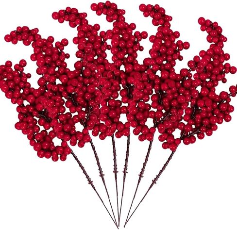 سيقان التوت لعيد الميلاد، أعواد شجرة هولي، زينة فروع التوت، تنسيق الزهور، 22 سم in Kuwait