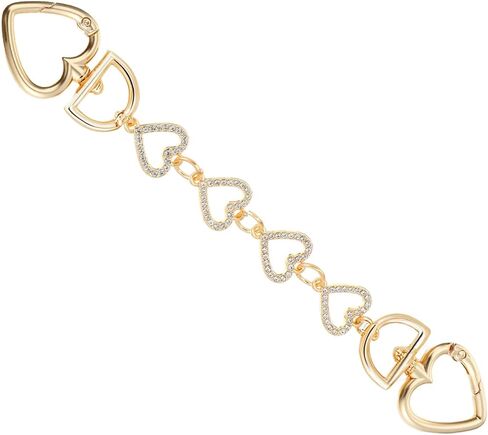 Larrel Heart Bag Extender Chain, Metal Purse Strap Extender Stylish Strap Replacement Bag Charms Purse Decorations Bags Accessories for Women Handbags Wallet Crossbody Shoulder Bags (Gold) in Saudi Arabia