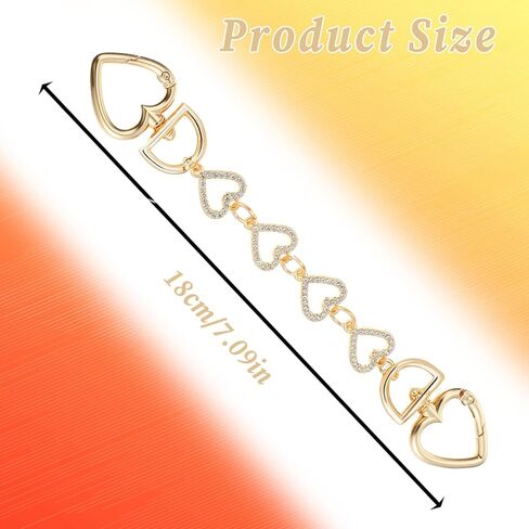 Larrel Heart Bag Extender Chain, Metal Purse Strap Extender Stylish Strap Replacement Bag Charms Purse Decorations Bags Accessories for Women Handbags Wallet Crossbody Shoulder Bags (Gold) in Saudi Arabia