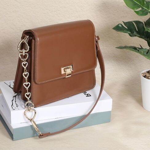 Larrel Heart Bag Extender Chain, Metal Purse Strap Extender Stylish Strap Replacement Bag Charms Purse Decorations Bags Accessories for Women Handbags Wallet Crossbody Shoulder Bags (Gold) in Saudi Arabia