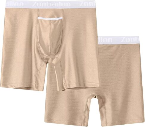 Men's Ice Silk Boxer Briefs, Moisture-wicking Breathable Underwear with Stretchy Waistband, Anti-Chafing, Soft in Kuwait