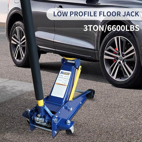 Low Profile Floor Jack 2 Ton (4,400 lbs), Heavy Duty Steel Hydraulic Racing Car Jack, Single Piston Quick Lift Pump with 5.1"-13" Lifting Range, Portable Hydraulic Floor Jack (Blue) in Saudi Arabia
