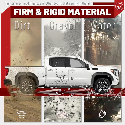 مشاعل الحاجز متوافقة مع 2019-2025 جي إم سي سييرا 1500 2WD 4WD جيب نمط الحاجز مضيئة مجموعة الطين الحرس غطاء العجلة حامي ث / 2 "تغطية الإطارات محكم البلاستيك الأسود الأمامي والخلفي 4 قطع in Saudi Arabia