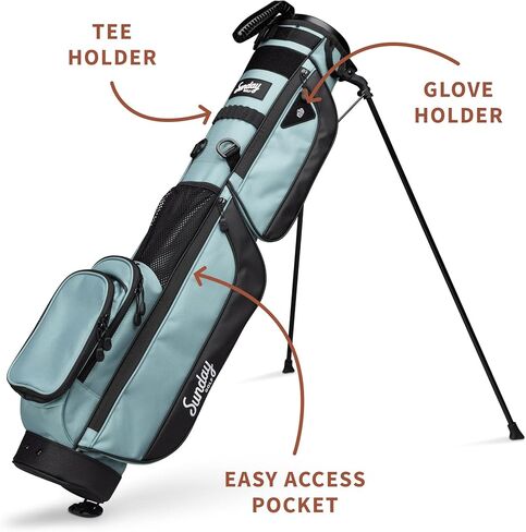 حقيبة Sunday Golf Loma XL - حقيبة جولف خفيفة الوزن مع حزام وحامل - حقيبة جولف Pitch n Putt سهلة الحمل - حقيبة حامل جولف لمجال القيادة، Par 3 والدورات التنفيذية، 3.4 رطل in Kuwait