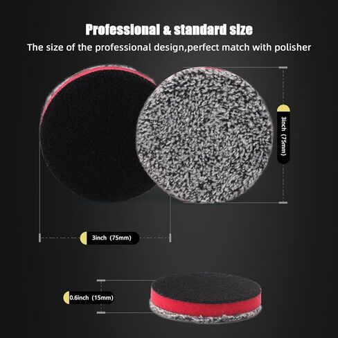 SPTA Microfiber Cutting Pads, 3PCS Soft Microfiber Wax Removal Pad, Detailing Wax Applicator Pad, for Waxing and Polishing&Scratch and Vortex Removal Pad (3 Inch Sets) in Saudi Arabia