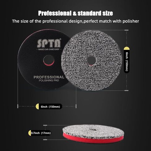 SPTA Microfiber Cutting Pads, 3PCS Soft Microfiber Wax Removal Pad, Detailing Wax Applicator Pad, for Waxing and Polishing&Scratch and Vortex Removal Pad (3 Inch Sets) in Saudi Arabia