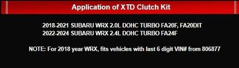 طقم القابض XTD المرحلة 2 متوافق مع 2018-2024 سوبارو WRX 2.0L 2.4L 6 سرعات in Kuwait