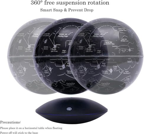 6 Inch Magnetic Levitating Globe with Dynamic 16-Color LED Light, Auto-Rotating Floating Constellation Ball, Cool Tech Gadget Gift for Men Women Kids, Educational Home Office Desk Decor in Saudi Arabia
