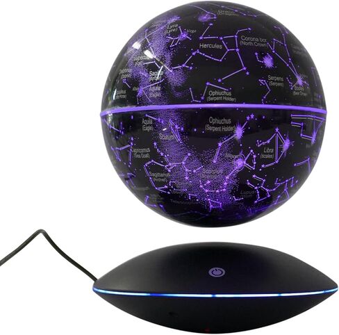 6 Inch Magnetic Levitating Globe with Dynamic 16-Color LED Light, Auto-Rotating Floating Constellation Ball, Cool Tech Gadget Gift for Men Women Kids, Educational Home Office Desk Decor in Saudi Arabia