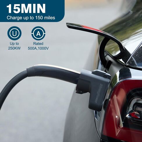 محول NACS إلى CCS، شاحن Tesla Supercharger 250KW، 500A / 1000V، محول NACS DC للمركبات الكهربائية CCS1، متوافق مع فولفو، بولستار، فورد، كيا، هيونداي، ريفيان، أودي in Kuwait