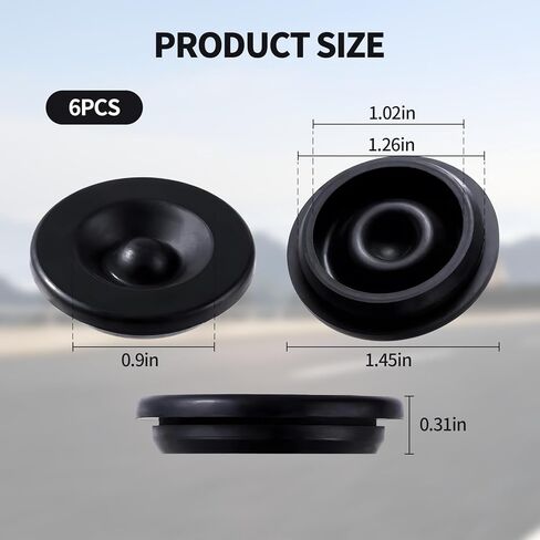 Trailer Hub Cap Dust Cap Rubber Grease Plugs - 6-Pack Replacement Set,Trailer Axle Grease Plugs,Adaptable to Dexter EZ Lube 85-1 & 2000-3500 lb Axles in Kuwait