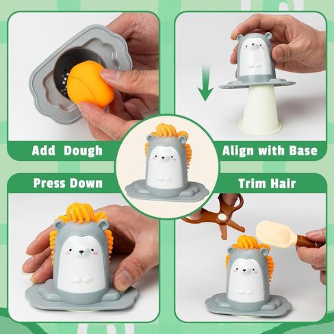 16 قطعة من مجموعات العجين للأطفال الذين تتراوح أعمارهم بين 3-4-8 سنوات، مجموعة لعب مصفف شعر متجر حلاق الحيوانات مع فرشاة شعر مقص مجفف الشعر، مجموعة أدوات عجينة الحرف الفنية، إبداعات لعب هدية للأولاد والبنات in Kuwait