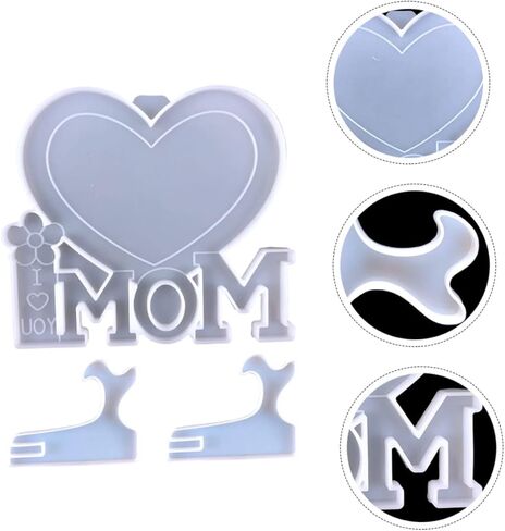 1set Silicone Epoxy Photo Frame Mold for Mother's Day Heart-Shaped Picture Frame Casting Mold Bases for Crafting in Saudi Arabia