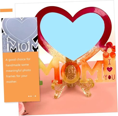 1set Silicone Epoxy Photo Frame Mold for Mother's Day Heart-Shaped Picture Frame Casting Mold Bases for Crafting in Saudi Arabia