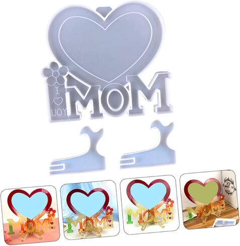 1set Silicone Epoxy Photo Frame Mold for Mother's Day Heart-Shaped Picture Frame Casting Mold Bases for Crafting in Saudi Arabia