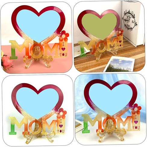 1set Silicone Epoxy Photo Frame Mold for Mother's Day Heart-Shaped Picture Frame Casting Mold Bases for Crafting in Saudi Arabia
