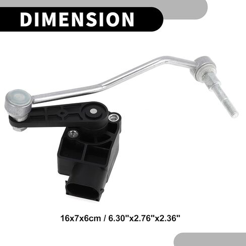Air Suspension Ride Height Level Sensor No.3W0941286C - Car Front Right Headlight Level Sensor - for Bentley for Continental GT Metal Black - 1 Pc in Saudi Arabia