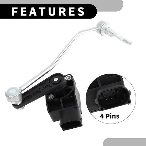 Air Suspension Ride Height Level Sensor No.3W0941286C - Car Front Right Headlight Level Sensor - for Bentley for Continental GT Metal Black - 1 Pc in Saudi Arabia