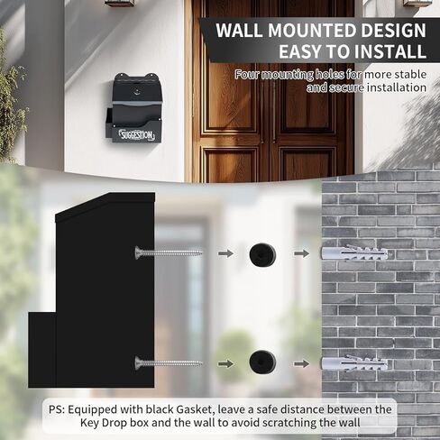 Metal Suggestion Box Cash Box Wall-Mounted & Tabletop With Lock slot for Fundraising Comment Voting Prayer Money Drop Donation for Home Office Outdoor 10.62×5.51×2.36" in Saudi Arabia
