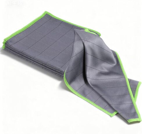 مجموعة من 3 قطع من قماش تنظيف الألياف الزجاجية من Lusofie مقاس 12 × 12 بوصة من قماش تلميع الزجاج لنوافذ السيارة وتفصيل السيارات والمطبخ، خالية من الوبر، قماش تنظيف من الألياف الدقيقة in Kuwait