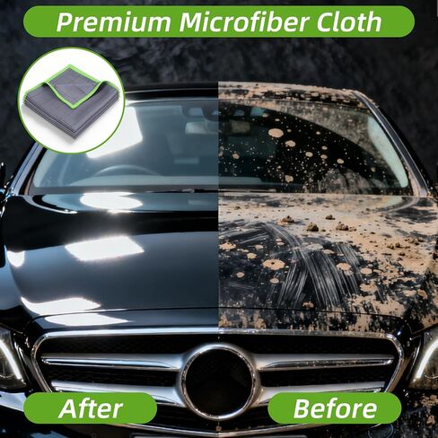 مجموعة من 3 قطع من قماش تنظيف الألياف الزجاجية من Lusofie مقاس 12 × 12 بوصة من قماش تلميع الزجاج لنوافذ السيارة وتفصيل السيارات والمطبخ، خالية من الوبر، قماش تنظيف من الألياف الدقيقة in Kuwait