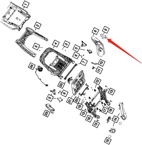 Part Number: 1GS47DX9AD/1GS47DX9AB/1GS47DX9AC/1GS47JTLAB, Seat Belt Anchor Cover, 2011-2020 Compatible with Jeep Grand Cherokee in Saudi Arabia