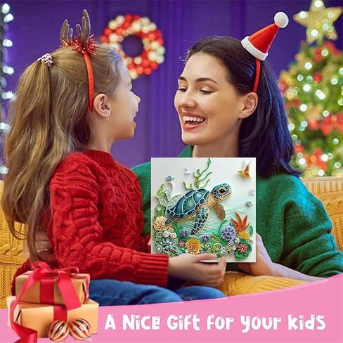 ELakiss 13.8x13.8Inch Sea Turtle Diamond Painting Kit, DIY Special Shape Gem Art for Adults Beginners, Crystal Rhinestones Crafts with Diamond Art Accessories for Home Wall Decor in Kuwait