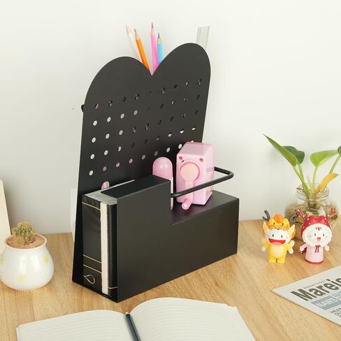 Metal Pegboard Desk Organizer - Freestanding Makeup Organizer Magnetic Board with Drawer, Holder, Hooks, Storage Slot for Home Decor, Office Supplies Stationery Tools Accessories Box - White in Saudi Arabia
