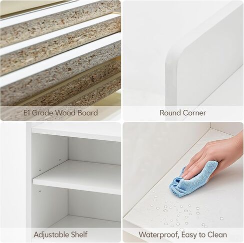 TUKAILAi Desktop Bookshelf Organizer, Countertop Storage Hutch with 7 Shelves for Desk, Dorm Desk Hutch Wood Display Rack for Home Office (White) in Saudi Arabia