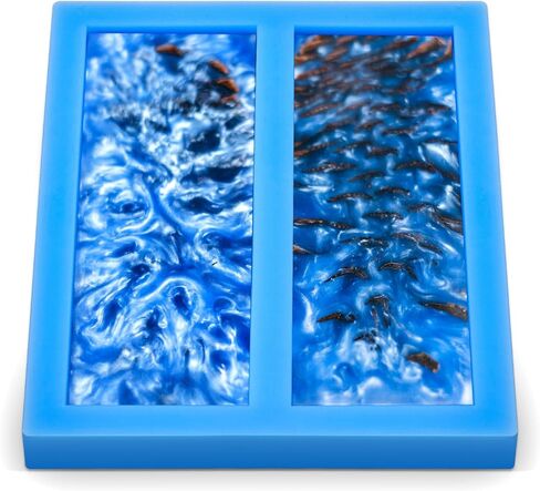 Tessco 1 Piece Double Cavity Silicone Knife Scale Mold Casting Resin Knife Mold for Bottle Stopper DIY Craft Making Supplies, 0.4 x 2 x 6 Inches, Blue in Kuwait