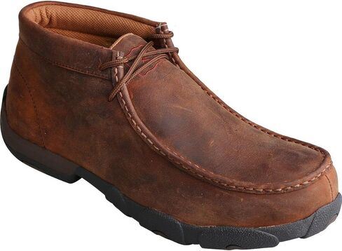 Twisted X Men’s Casual Chukka Boot - Driving Moc Handcrafted with Full-Grain Leather Upper, Rubber Outsole, Composite Insole, and Removable Footbed, Peanut, 10(M) in Saudi Arabia